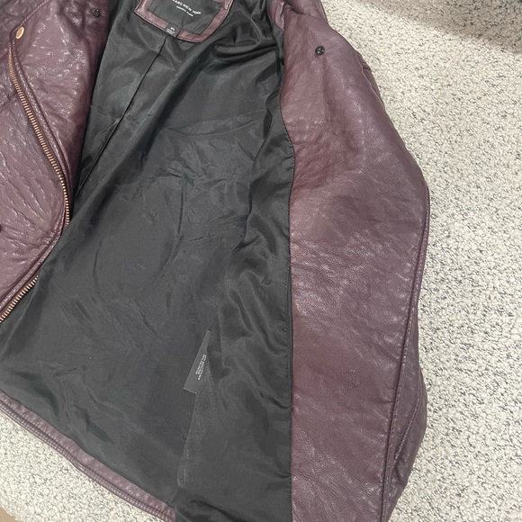 Andrew Marc New York Jacket XL Burgundy PU Leather . - Picture 2 of 4